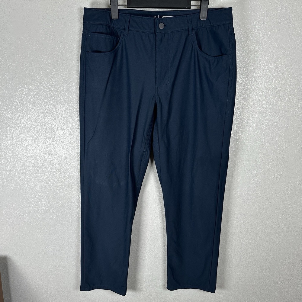 johnnie-O Prep-Formance Cross Country Pants Men 35x30 Navy Blue Golf Performance
